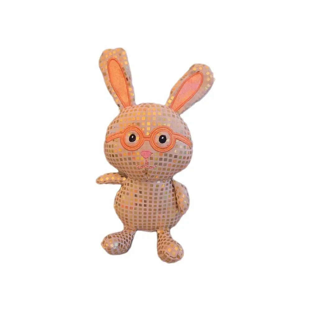Way to Celebrate Walmart Stuffed Plush Gold Orange Bling Disco Bunny 12 Inch